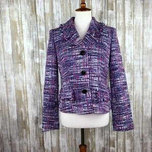 Lafayette 148 New York Pink Purple Tweed Blazer 4